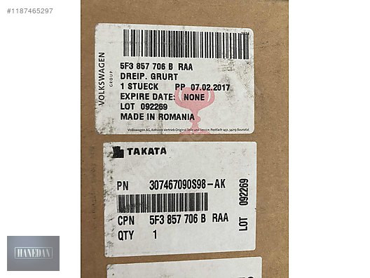 SEAT LEON SAĞ ÖN EMNİYET KEMERİ FİŞEKLİ 5F3857706BRAA