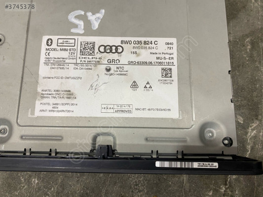 8W0035824C AUDİ A5 OTO TEYB EKRAN ORJINAL HATASIZ ÇIKMA EGE OTO
