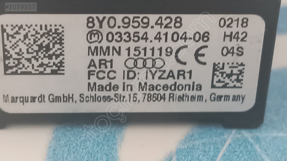 8Y0959428 AUDİ A3 İLETİŞİM KONTROL ÜNİTESİ NFC