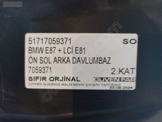 BMW E87 + LCİ E81 ÖN SOL ARKA DAVLUMBAZ 51717059371 SO