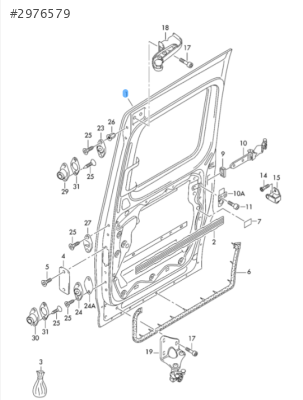 VW CADDY SOL ARKA KAPI 2K5843107-2K5843107A-2K0843107S 04-20