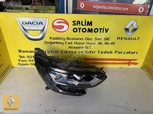 260103857R RENAULT MEGAN 4 ÇIKMA ORJ,İNAL SAĞ ÖN FAR VE DİĞER PA