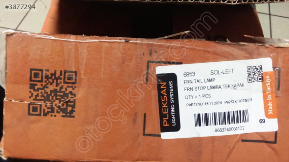 FREN STOP LAMBA TEK KAPAK SOL PLEKSAN 6953/1353205080