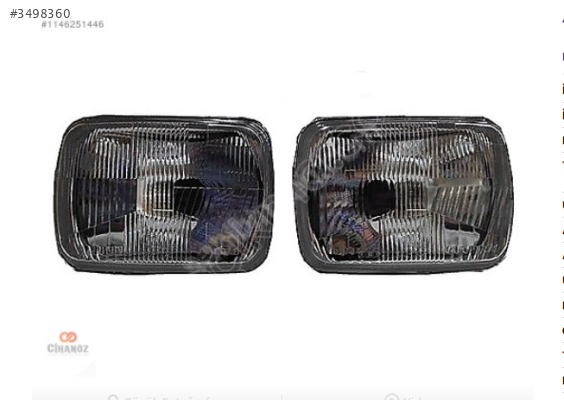 Toyota Hilux Kare Far 1990 1997 - Sağ Sol - Adet Fiyatı..