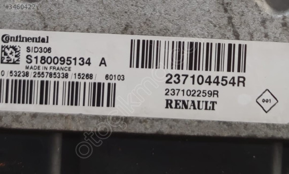 DACİA DUSTER 2015 MODEL MOTOR VE ŞANZIMAN BEYNİ 237104454R