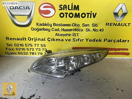 RENAULT MEGAN 3 ÇIKMA ORJİNAL SOL FAR VE DİĞER PARÇALARI