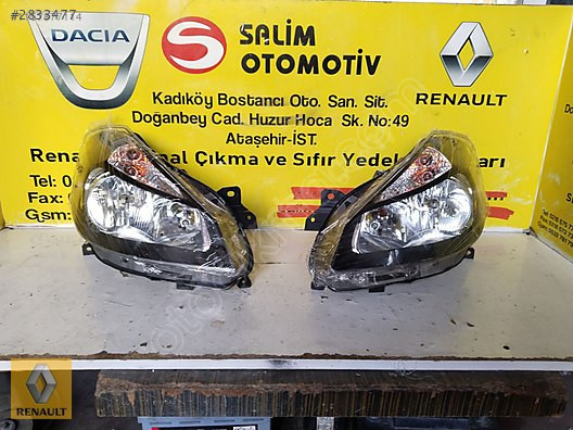 Renault Clio 3 Orjinal Sıfır Çıkma Sağ-Sol Far - Siyah