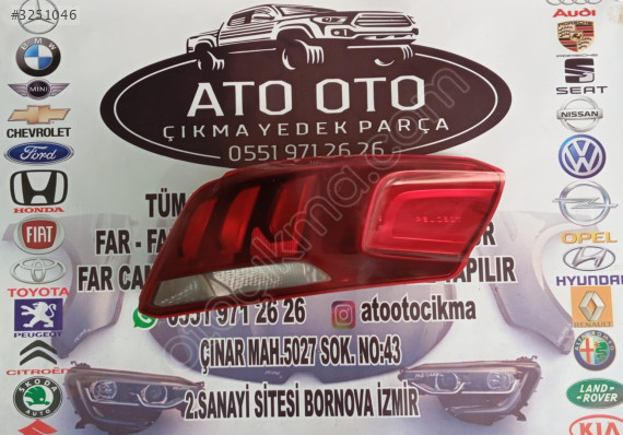 PEUGEOT 301 ORJINAL ÇIKMA SAĞ STOP