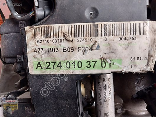 A2740103701 Mercedes W212 W274 Motor 1.6 Benzinli