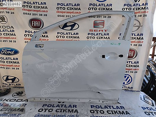 Renault Clio 5 ön sol kapı orijinal göçük hasarlı beyaz