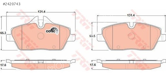 BMW E87 / MINI R55 R56 / F54 Ön Fren Balatası TRW GDB1611