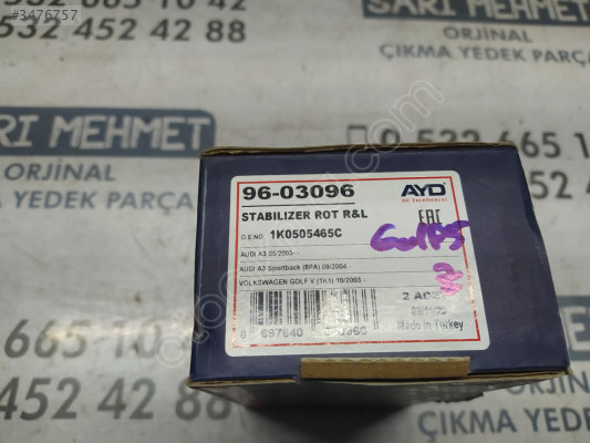 SIFIR VW GOLF 5 AUDİ A3 SPORTBACK ARKA Z ROT