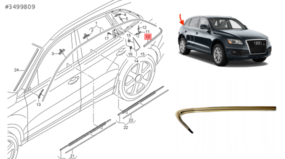 8R0853346A CAM ÇITASI ARKA R AUDİ Q5 2009-2012 .