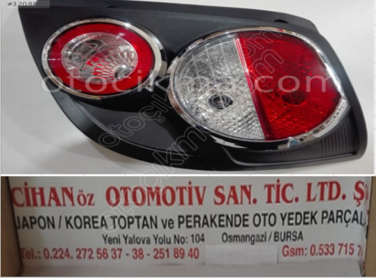 2012 Chevrolet Aveo HB Sağ-Sol Arka Stop Parçaları