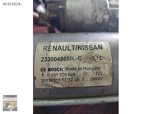 233004868RC RENAULT MEGANE MARŞ DİNAMOSU