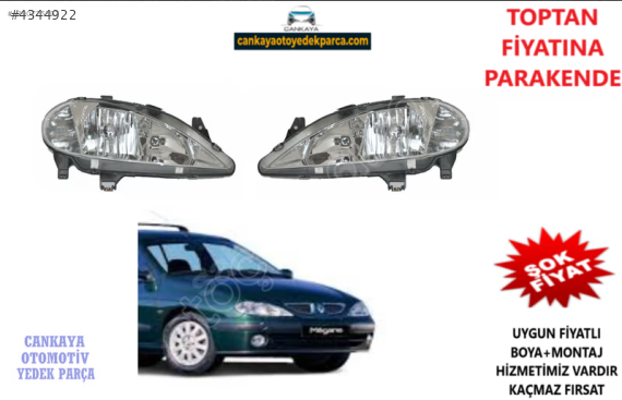 MEGANE 1999/2001 ÖN FAR SOL/SAĞ SIFIR ADET FİYAT 7701047184