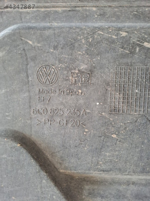 AUDI A1-A3 2015-2018 ALT MUHAFAZA KARTER KORUMA PLASTİĞİ