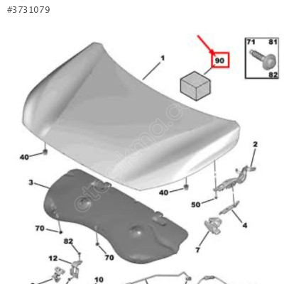 Peugeot 208 Kaput tespit malzemesi 1681647980