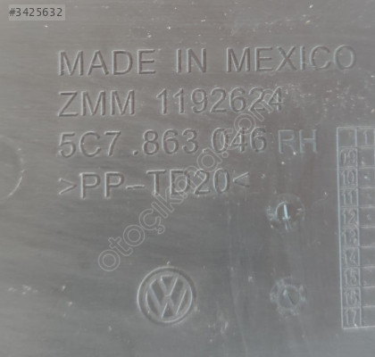 VOLKSWAGEN JETTA 2012 MODEL ORTA KONSOL SAĞ KAPAK 5C7863046RH