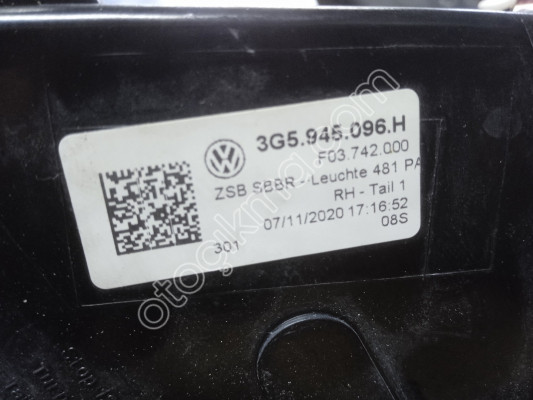Volkswagen Passat b8,5 stop sag çıkma orjinal