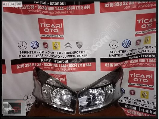 Renault Trafik 3 sağ sol ön far 2012-2020 model