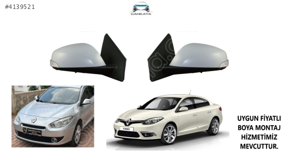 FLUENCE/MEGANE DIŞ DİKİZ AYNASI SAG/SOL ELEKTRIKLI SIFIR ADET FIY