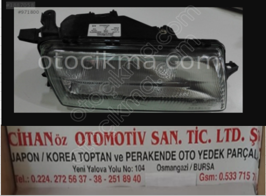 Opel- Vectra Sağ Far.. *1993 1996*ORJINAL