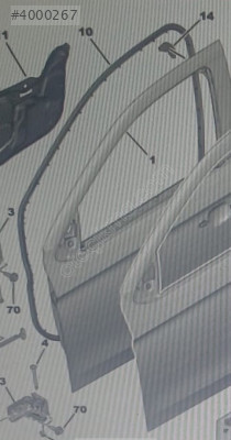 Citroen C-Elysee Sol ön Kapı üzerindeki kapı lastiği 9675587480
