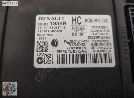 284B11838R RENAULT KADJAR UCH BEYNİ