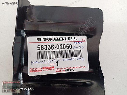 TOYOTA AURİS SIFIR SOL ARKA HAVUZ YAN SACI 10-12 OEM:58336-02050