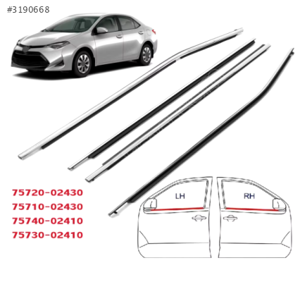 ÇITA CAM SIYIRICI FİTİL ARKA SAĞ DIŞ TOYOTA COROLLA 13-18 KROM