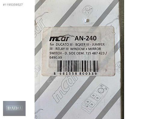 Fiat FİAT DUCATO 3 SOL ÖN CAM DÜĞMESİ 735487324