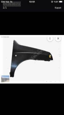 Fiat Doblo 00-05 sağ çamurluk