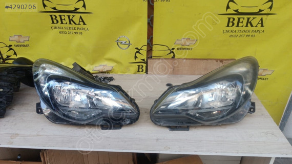 OPEL CORSA D MAKYAJLI SAĞ SOL FAR SİYAH ZEMİN ÇIKMA ORJİNAL YEDEK