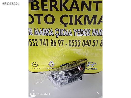Renault captur 2013-2017 model sol far orijinal siyah mercekli