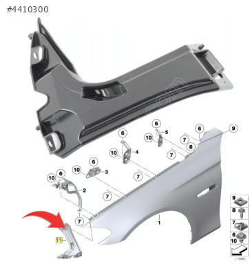 51117207931  F10LCİ ÇAMURLUK BRAKETİ ÖN İÇ SOL