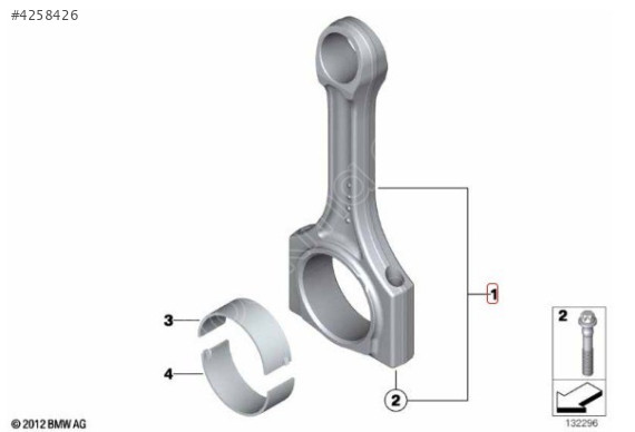 BMW E46 E87 E90 M47 ÇIKMA BİYEL KOLU 11240308859 0308859