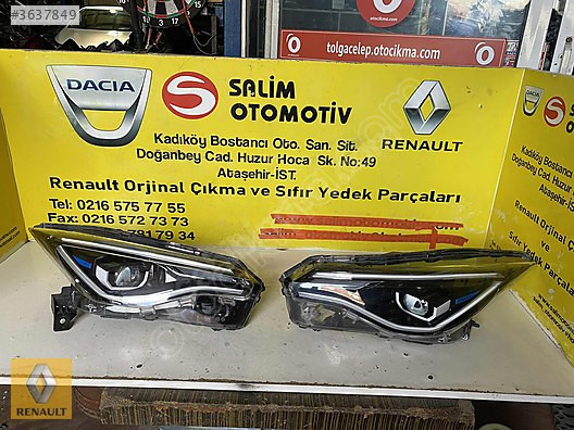 RENAULT ZOE ÇIKMA ORJİNAL SAĞ SOL FAR VE DİĞER PARÇLARI
