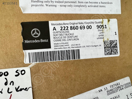 MERCEDES S W222 SOL ÖN ENİYET KEMERİ GERGİSİ L KEMER 2228606