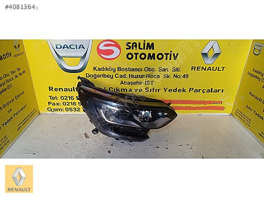RENAULT MEGANE 4 TOUCH ÇIKMA ORJİNAL SAĞ FAR VE DİGER PARÇALARI