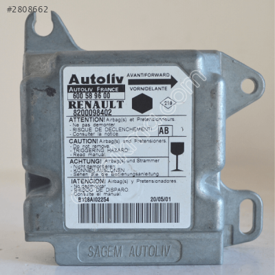 600589600 8200098402 B128AI02254 AİRBAG BEYNİ RENAULT KANGOO CLİO