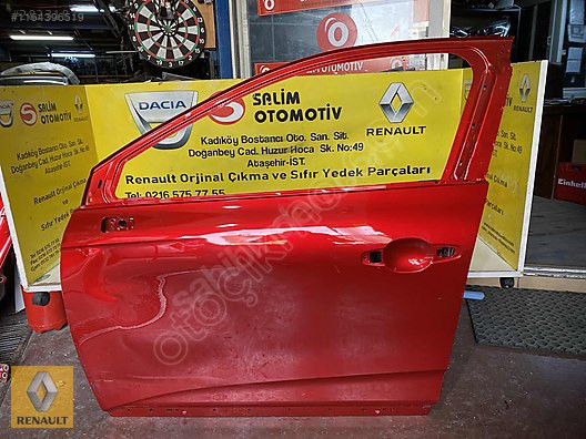 RENAULT CLIO 5 ÇIKMA ORJİNAL SOL ÖN KIRMIZI KAPI VE DİĞER PARÇAL