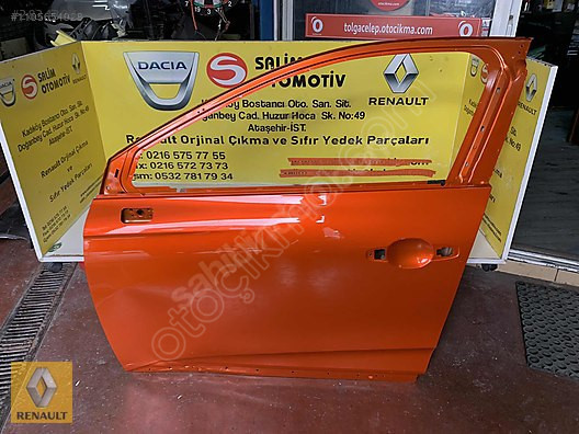 RENAULT CLİO 5 SOL ÖN KAPI TURUNCU ORJİNAL ÇIKMA YEDEK PARÇALARI