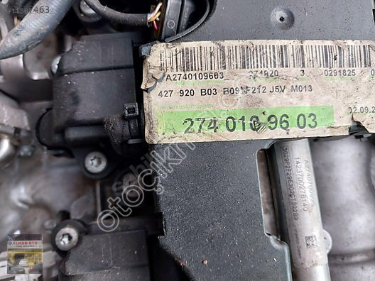 A2740109603 Mercedes W212 W274 Motor 2.0 Benzinli