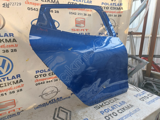 Renault Clio 5 sağ arka kapı Orjinal göçük hasarlı sedef mavi
