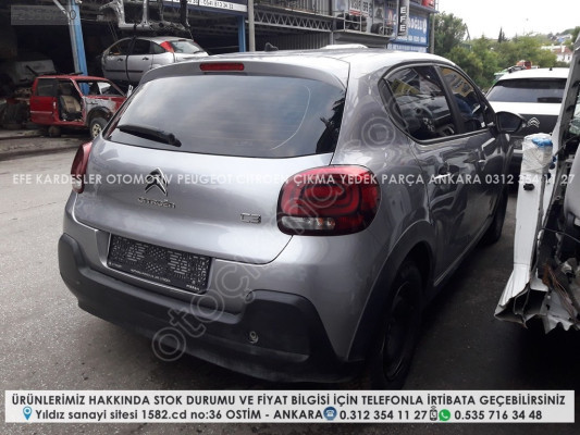 citroen c3 çıkma arka çamurluk ve panel (2016-2024 arası B618)