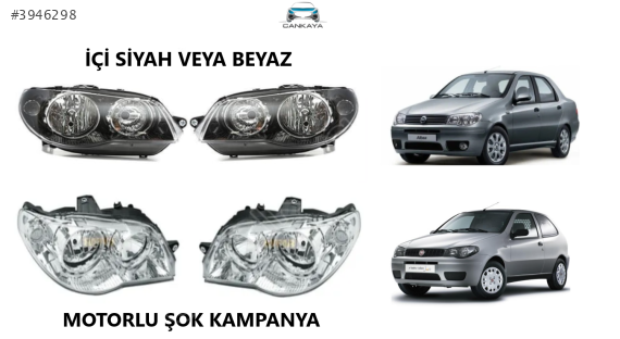 FİAT ALBEA/PALİO 2005 MODEL ÜSTÜ MOTORLU SAĞ/SOL FAR ADET FİYAT