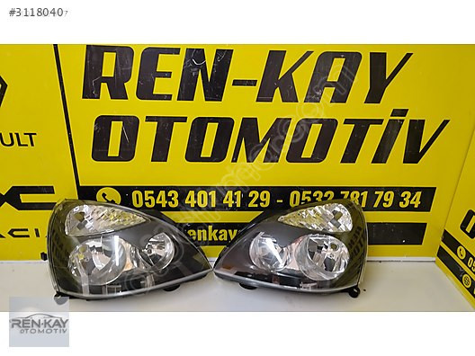 RENAULT CLİO 2 SAĞ SOL FAR GRİ 2002-08 SIFIR RENKAY OTO KOCAELİ