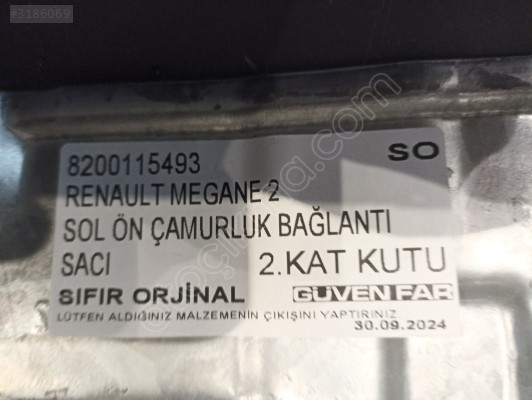 RENAULT MEGANE 2 SOL ÖN ÇAMURLUK BAĞLANTI SACI 8200115493 SO