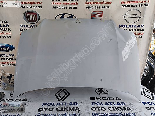 Renault Clio 1 motor kaputu orijinal beyaz göçük hasarlı